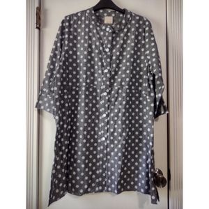 Polkadot Gray Chambray Tunic